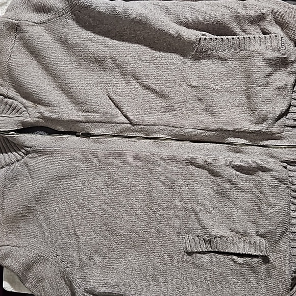 Emanuel ungaro fleece lined vintage sweater XL zip up front gray - Picture 3 of 6